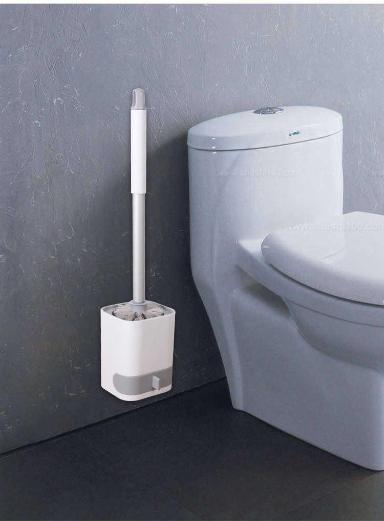 Cleaning Brush -Q16 Toilet brush with aluminum pole and seat hanging wall